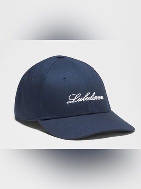 Lululemon Structured Classic Ball Cap Script - True Navy/White S/M